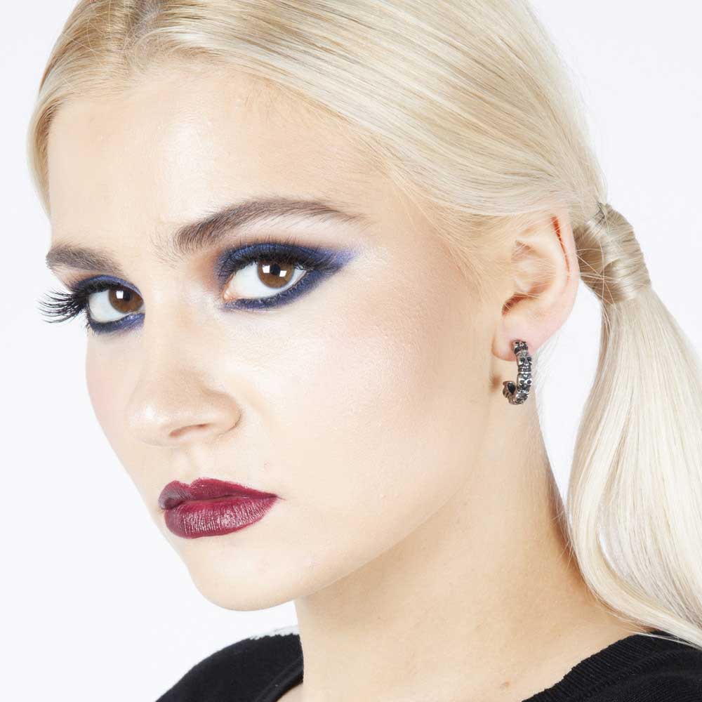 Jawbreaker - Skull hooped Earrings - Silver coloured
